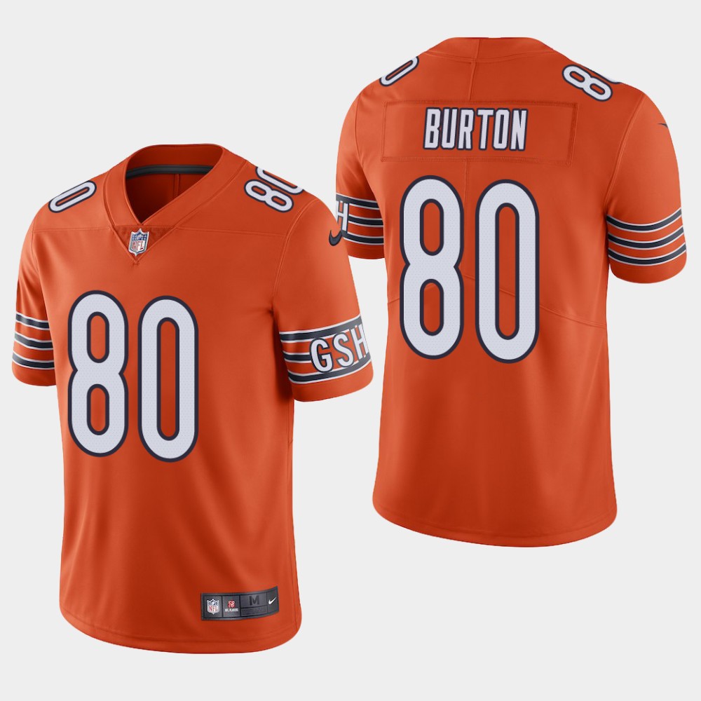 Chicago Bears#80 Trey Burton Orange Vapor Untouchable Limited Stitched Jersey