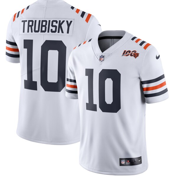 Chicago Bears #10 Mitchell Trubisky White 2019 100th Season Vapor Untouchable Limited Stitched Jersey
