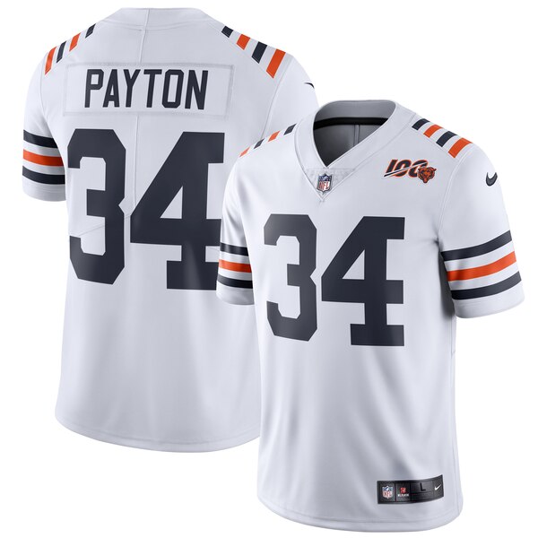 Chicago Bears #34 Walter Payton White 2019 100th Season Vapor Untouchable Limited Stitched Jersey