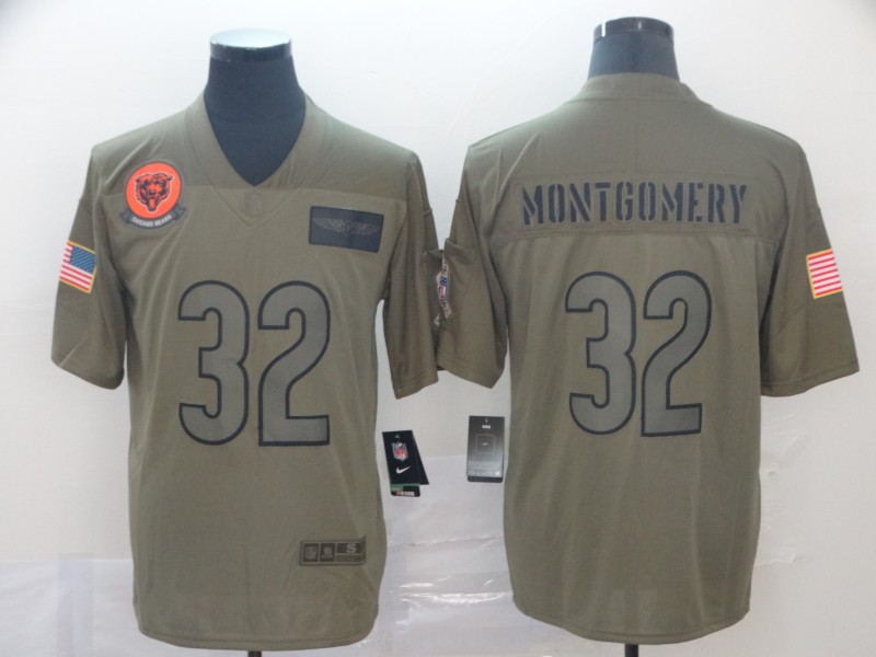Chicago Bears #32 David Montgomery 2019 Camo Salute To Service Limited Stitched Jersey
