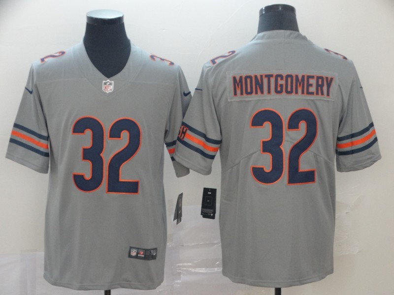 Chicago Bears #32 David Montgomery Silver Inverted Legend Stitched Jersey
