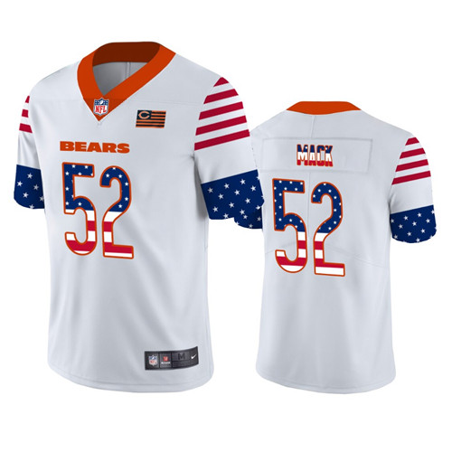 Chicago Bears #52 Khalil Mack White 2019 USA Flag Fashion Limited Stitched Jersey