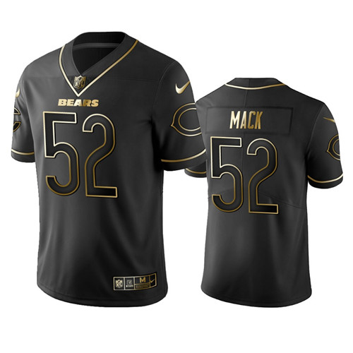 Chicago Bears #52 Khalil Mack Black 2019 Golden Edition Limited Stitched Jersey