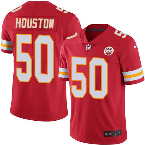 Chiefs #50 Justin Houston Red Stitched Limited Rush Nike Jersey