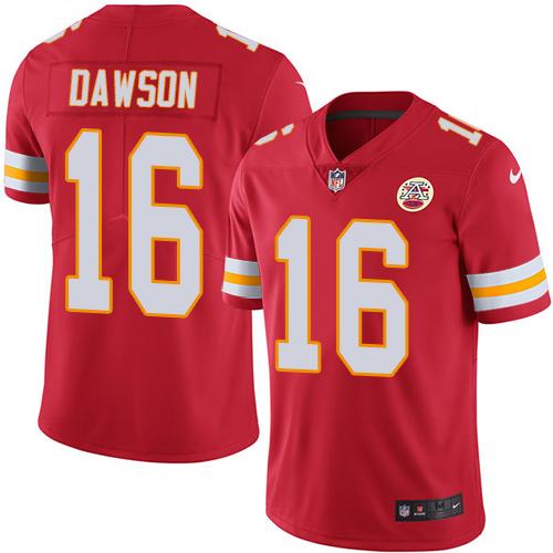 Chiefs #16 Len Dawson Red Stitched Limited Rush Nike Jersey