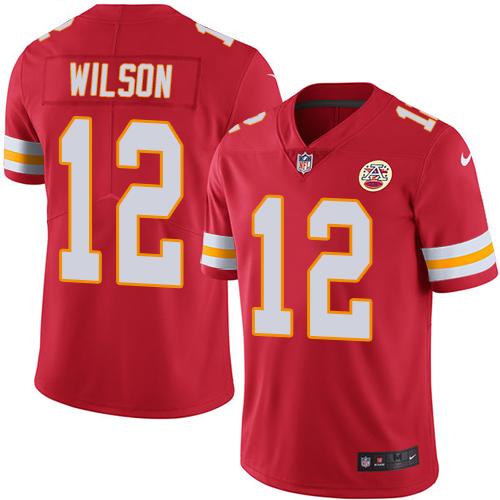 Chiefs #12 Albert Wilson Red Stitched Limited Rush Nike Jersey