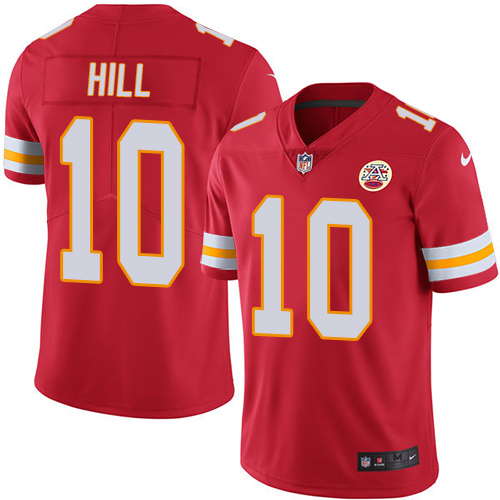 Chiefs #10 Tyreek Hill Red Stitched Limited Rush Nike Jersey
