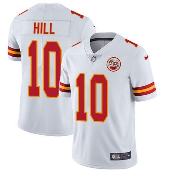 Chiefs #10 Tyreek Hill White Stitched Limited Rush Nike Jersey