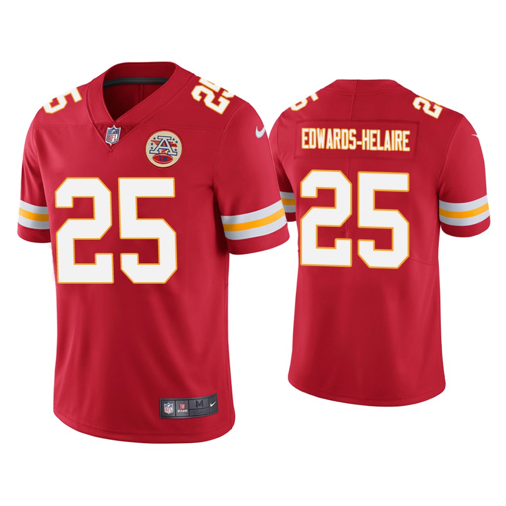 Chiefs #25 Clyde Edwards-Helaire Red Vapor Untouchable Limited Stitched Jersey