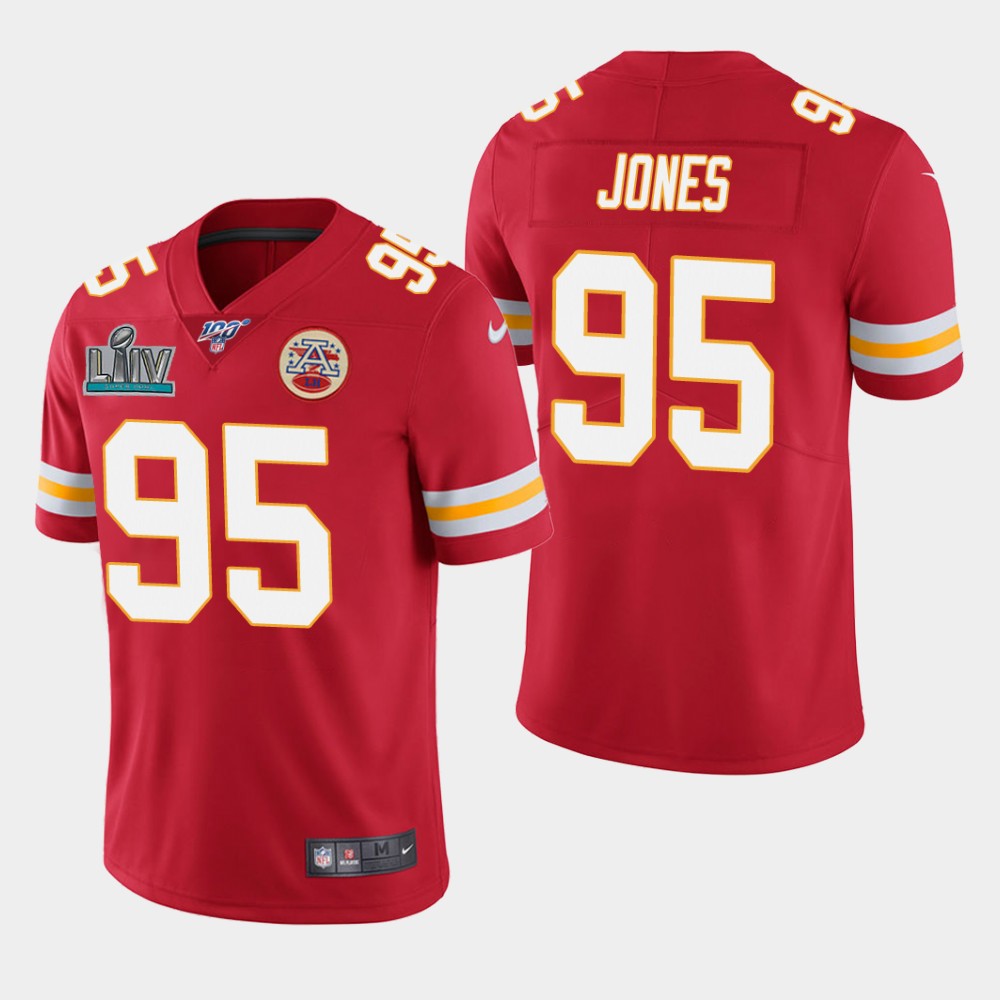 Chiefs #95 Chris Jones Red Super Bowl LIV Vapor Untouchable Limited Stitched Jersey