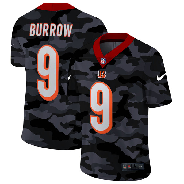 Cincinnati Bengals #9 Joe Burrow 2020 Camo Limited Stitched Jersey