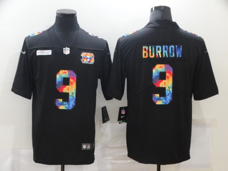 Cincinnati Bengals #9 Joe Burrow 2020 Black Crucial Catch Limited Stitched Jersey