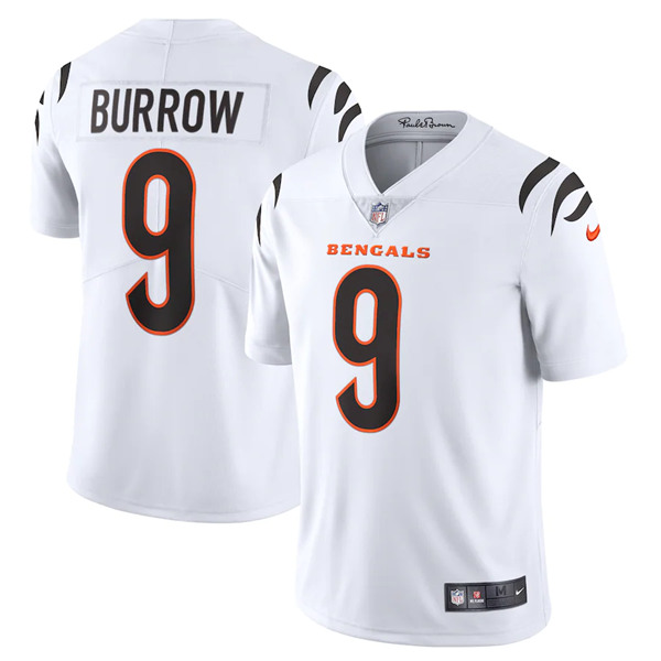 Cincinnati Bengals #9 Joe Burrow 2021 White Vapor Limited Stitched Jersey 