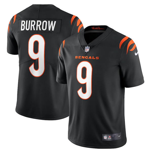 Cincinnati Bengals #9 Joe Burrow 2021 Black Vapor Limited Stitched Jersey 