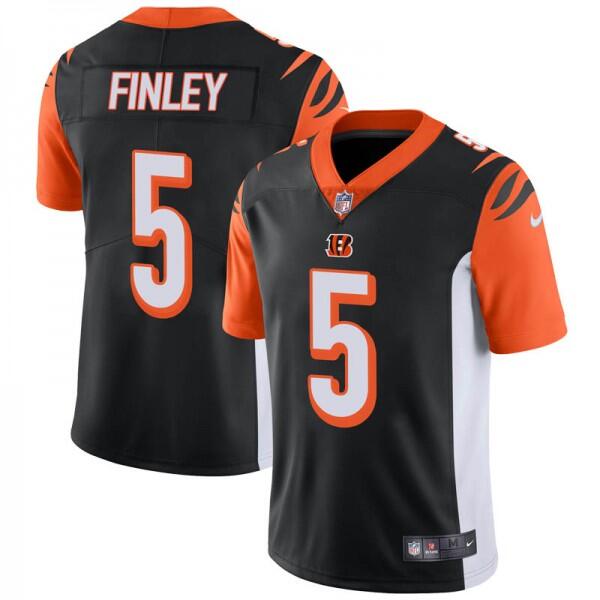 Cincinnati Bengals #5 Ryan Finley Black Vapor Untouchable Limited Stitched Jersey