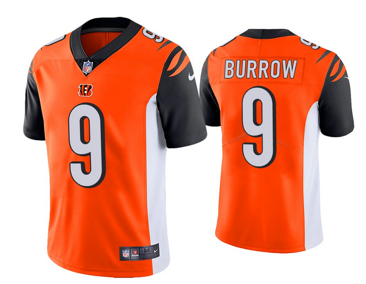 Cincinnati Bengals #9 Joe Burrow 2020 Orange Vapor Untouchable Limited Stitched Jersey