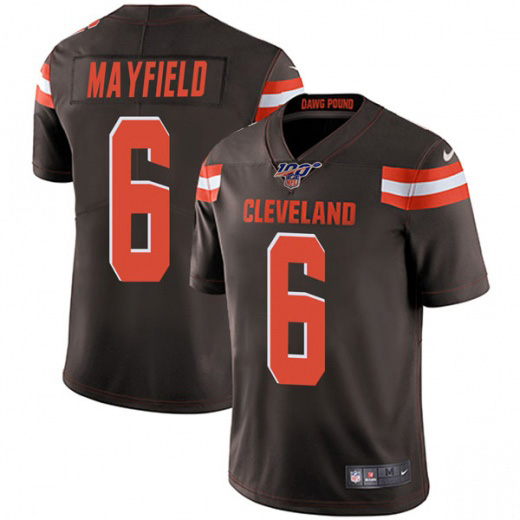Cleveland Browns 100th #6 Baker Mayfield Brown Vapor Untouchable Limited Stitched Jersey