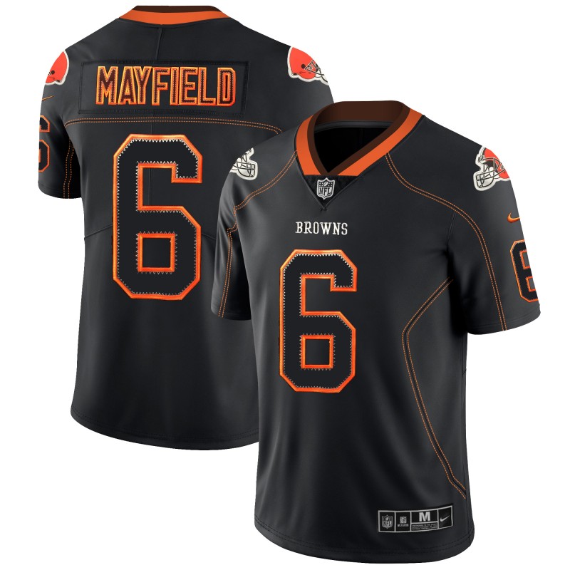 Cleveland Browns #6 Baker Mayfield Black 2018 Lights Out Color Rush Limited Stitched Jersey