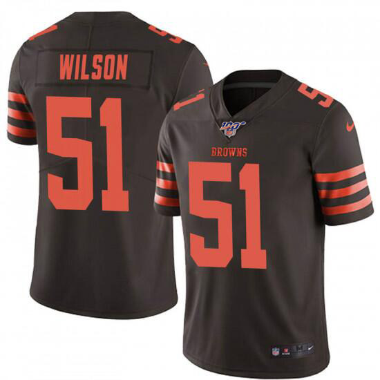 Cleveland Browns #51 Mack Wilson Brown 2019 100th Season Color Rush Limited Stitched Jersey