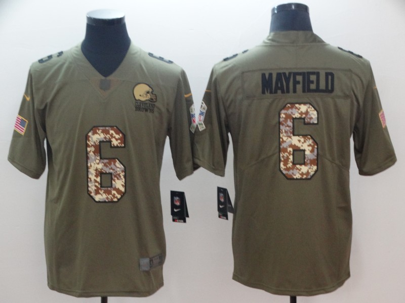 Cleveland Browns #6 Baker Mayfield Green Salute To Service Limited Stitched Jersey