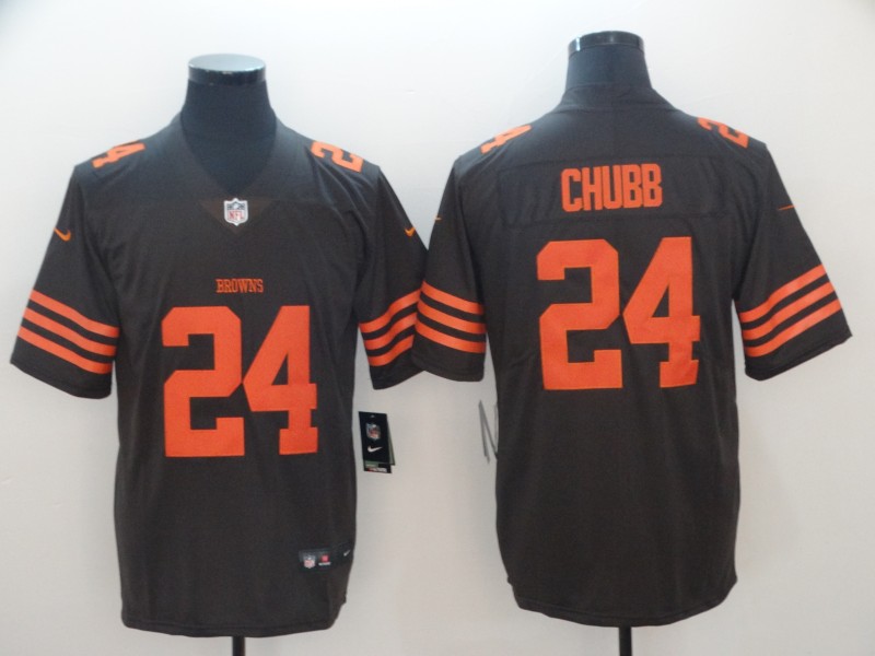 Cleveland Browns #24 Nick Chubb Brown Color Rush Limited Stitched Jersey