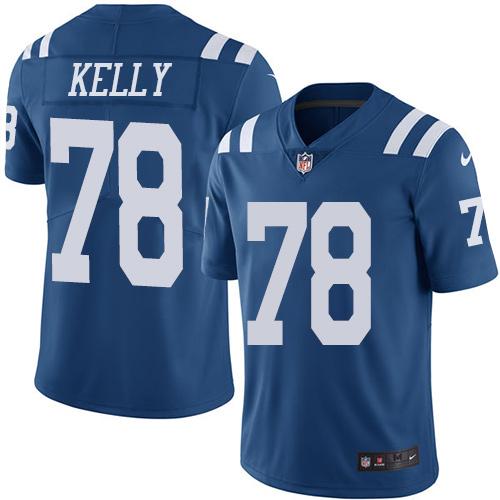 Colts #78 Ryan Kelly Royal Blue Stitched Limited Rush Nike Jersey