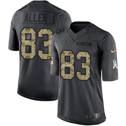 Colts #83 Dwayne Allen Black Stitched Limited 2016 Salute To Service Nike Jersey