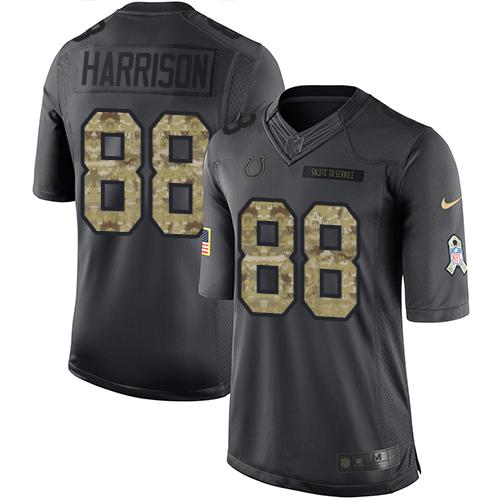Colts #88 Marvin Harrison Black Stitched Limited 2016 Salute To Service Nike Jersey