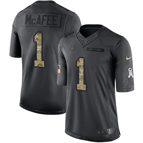Colts #1 Pat McAfee Black Stitched Limited 2016 Salute To Service Nike Jersey