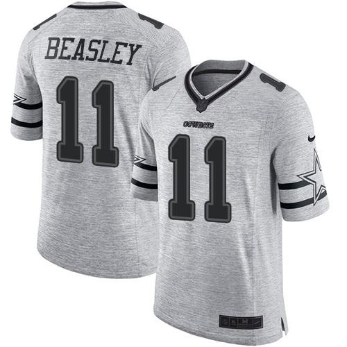 Cowboys #11 Cole Beasley Gray Stitched Limited Gridiron Gray II Nike Jersey