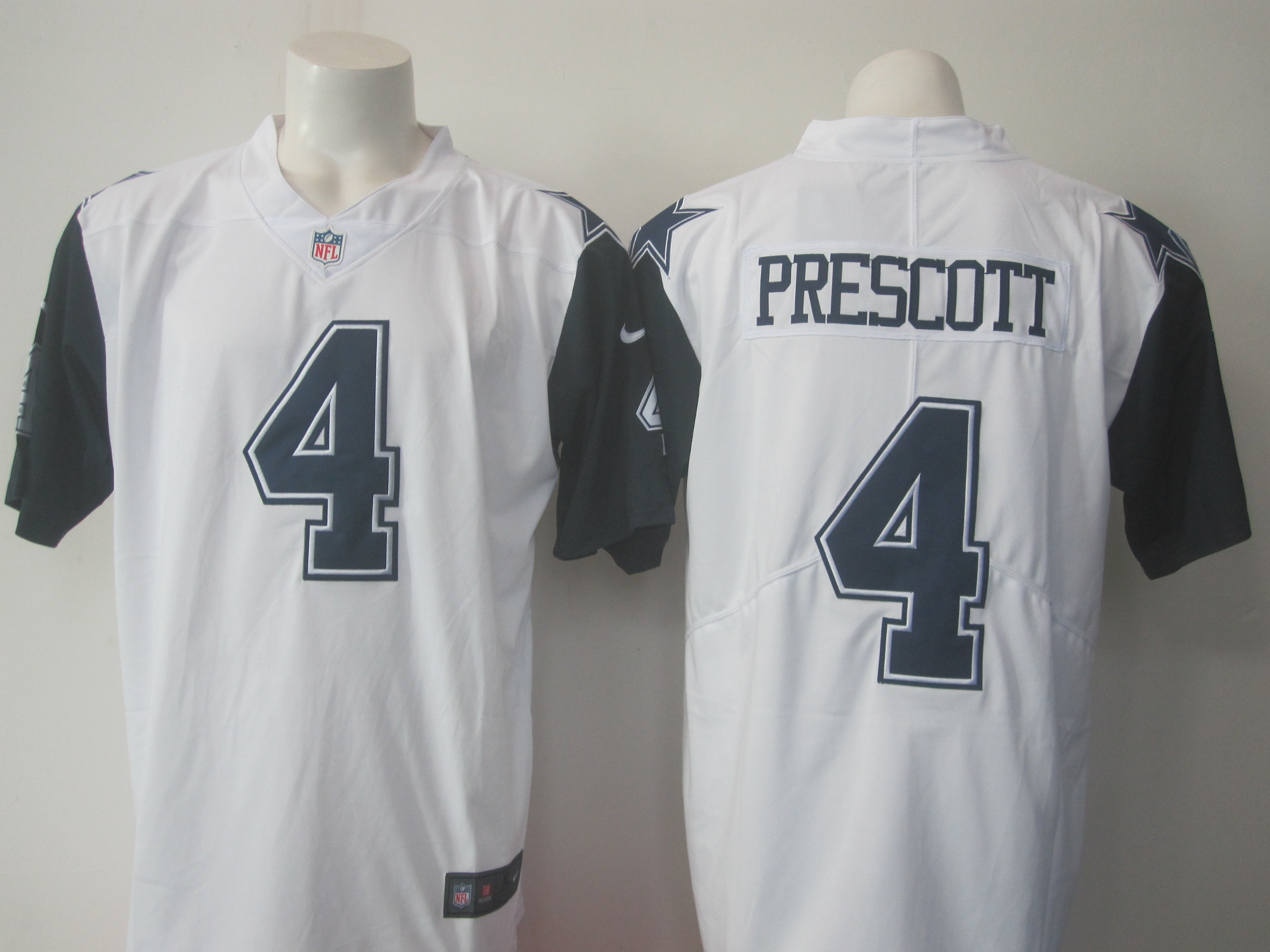 Cowboys #4 Dak Prescott White Limited Rush Stitched Nike Jersey