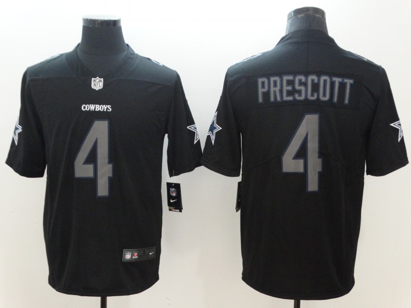 Cowboys #4 Dak Prescott Black Impact Limited Stitched Jersey