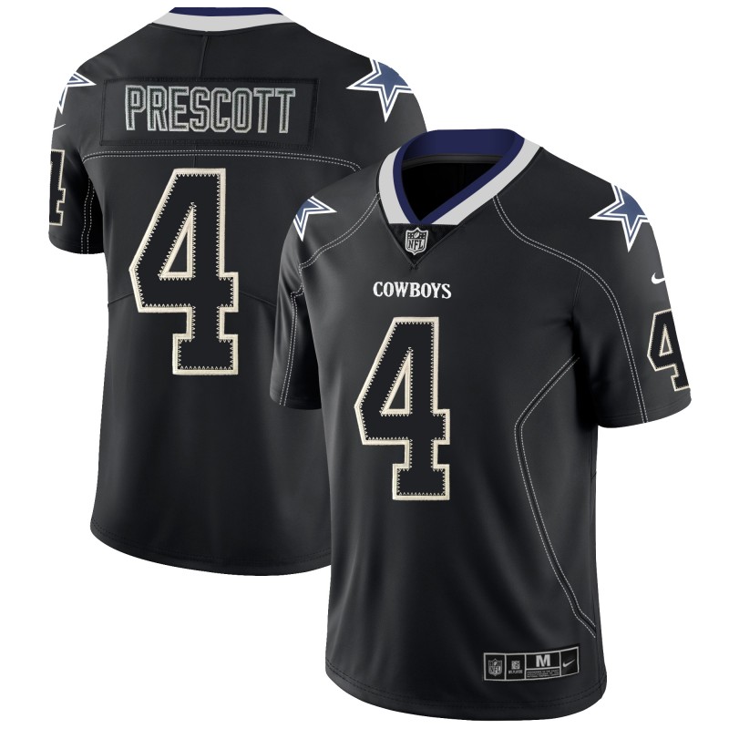 Cowboys #4 Dak Prescott 2018 Lights Out Black Color Rush Limited Jersey
