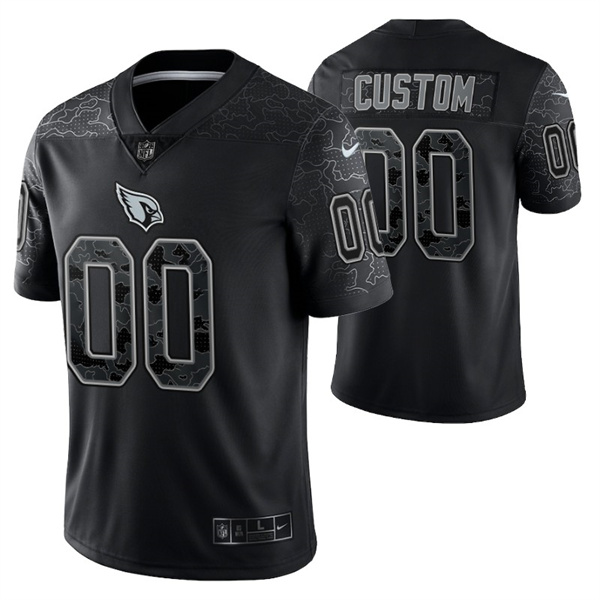 Arizona Cardinals Customized Custom Black Reflective Limited Stitched Football Jersey
