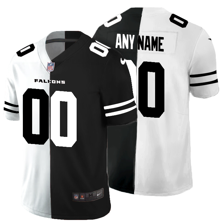 Atlanta Falcons Custom Black White Split Limited Stitched Jersey