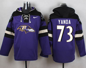 Baltimore Ravens Customized Purple Pullover Hoodie