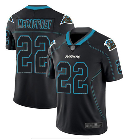 Carolina Panthers Customized Black Lights Out Color Rush Limited Stitched Jersey