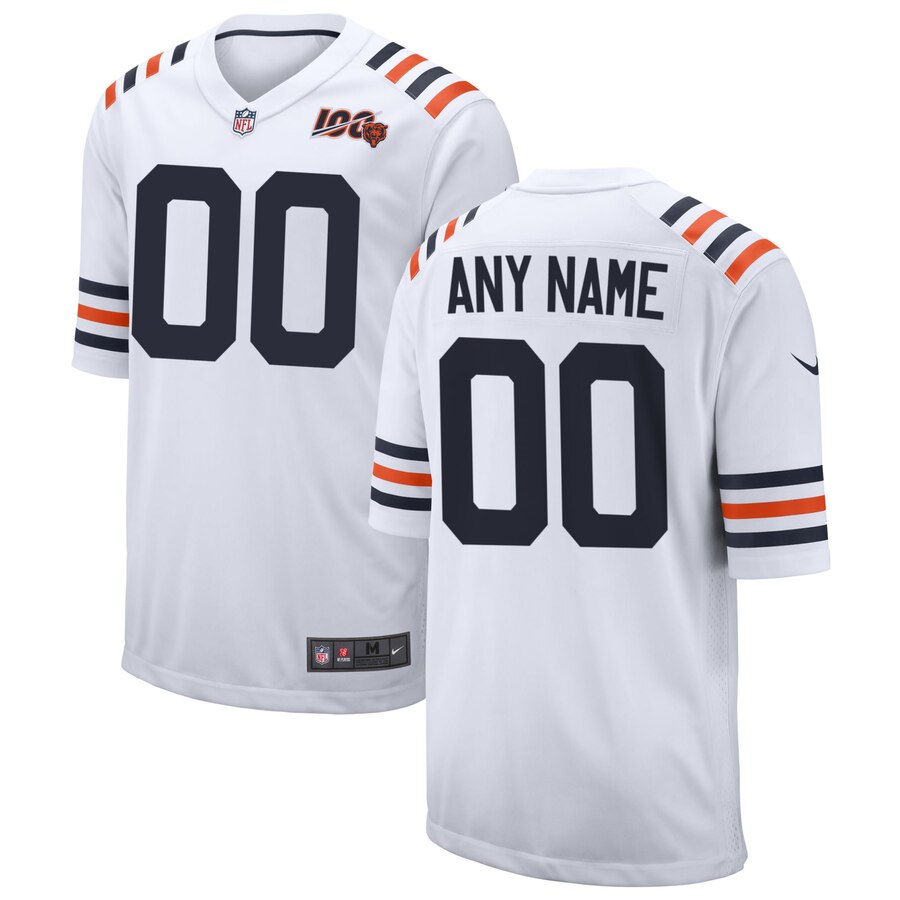 Chicago Bears Customized White Color 2019 100th Season Vapor Untouchable NFL Stitched Limited Jersey