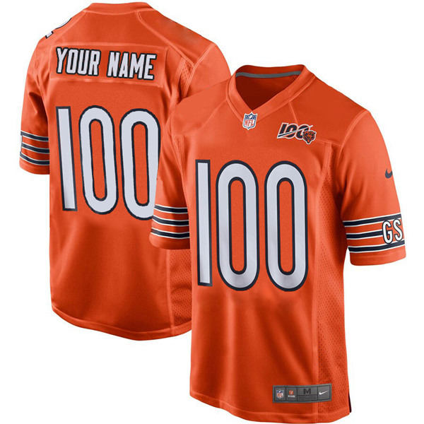 Chicago Bears Customized 100th Season Orange Limited Stitched NFL Jersey