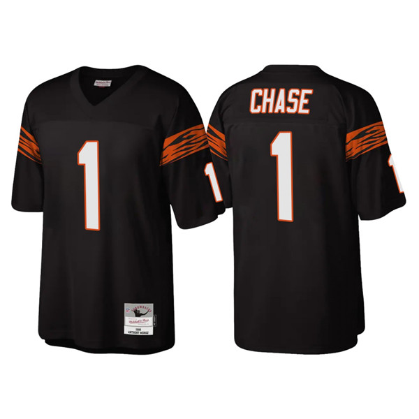 Cincinnati Bengals Customized Name Black Throwback Legacy Stitched Jersey