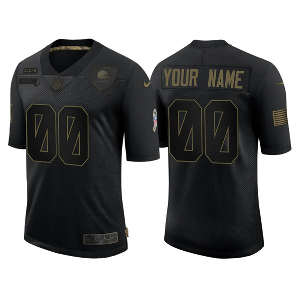 Cleveland Browns Customized 2020 Black Salute To Service Limited Stitched NFL Jersey