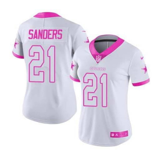 Dallas Cowboys Customized Pink White Limited Stitched NFL Jersey