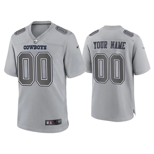 Dallas Cowboys Customized Custom Gray Atmosphere Fashion Stitched Game Jersey