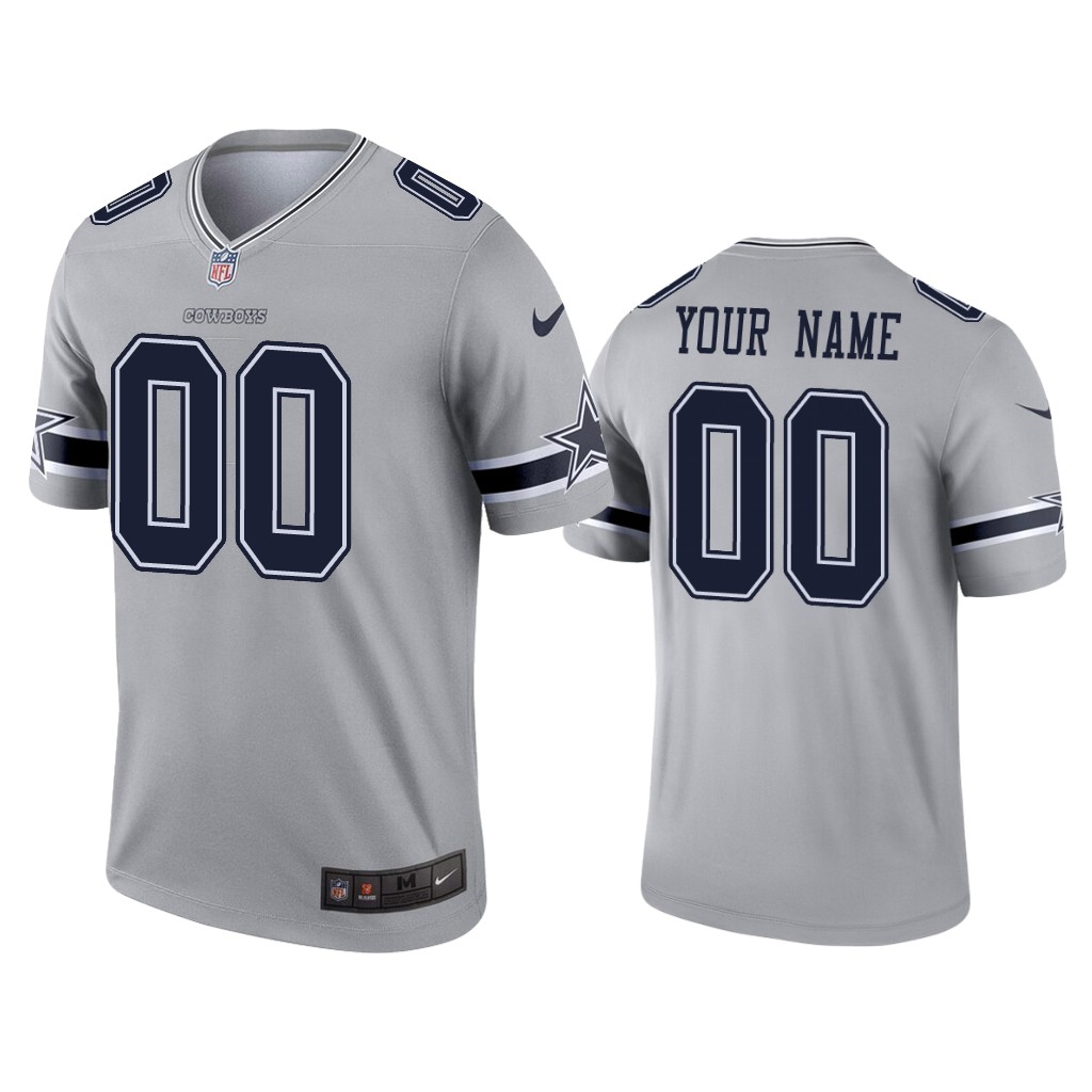 Dallas Cowboys Customized Grey Inverted Legend Limited Stitched NFL Jersey