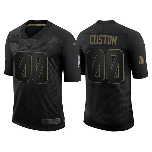Detroit Lions Customized 2020 Black Salute To Service Limited Stitched NFL Jersey