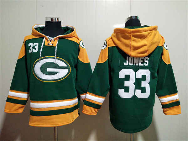 Green Bay Packers Customized Green Lace-Up Pullover Hoodie