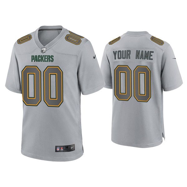 Green Bay Packers Customized Custom Gray Atmosphere Fashion Stitched Game Jersey