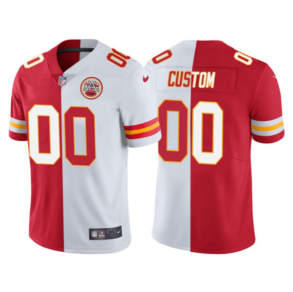 Kansas City Chiefs Custom Red White Split Super Bowl LV Limited Stitched Jersey