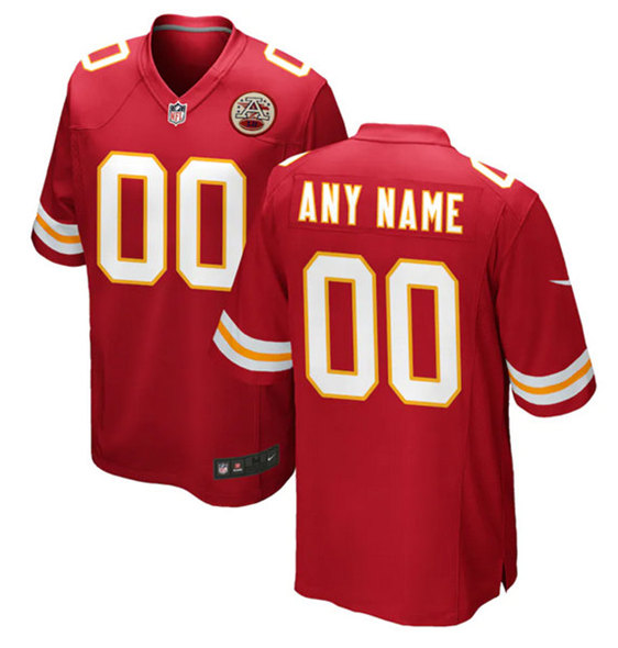 Kansas City Chiefs Customized Red Stitched Game Jersey