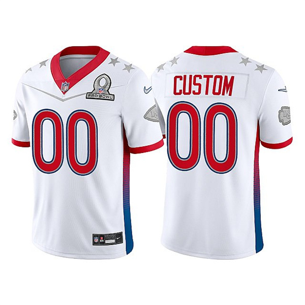 Kansas City Chiefs Customized Custom 2022 White Pro Bowl Stitched Jersey